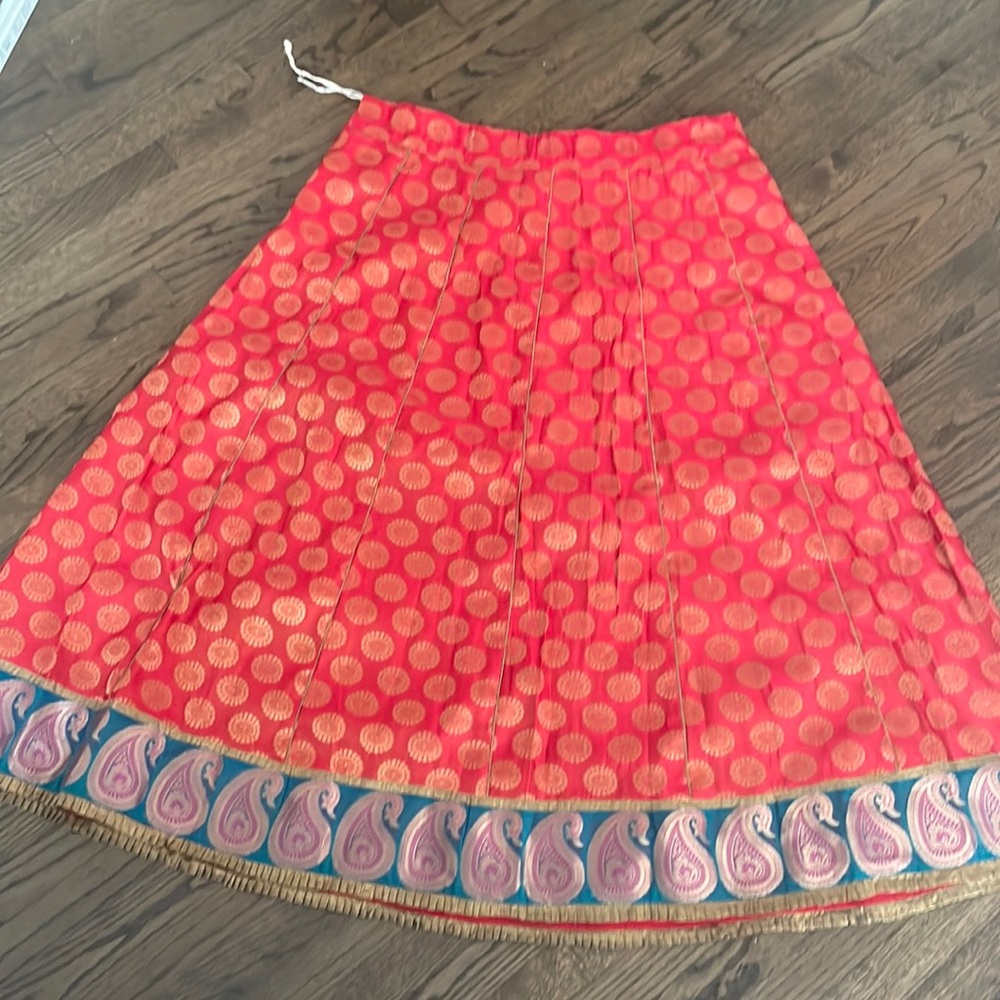 XL red blue and green choli lengha. Indian outfit.